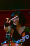 Mia Park drumming in the band "Cities in Dust"